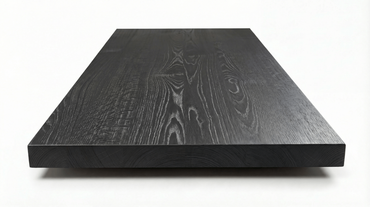 Solid black oak hardwood surface, milled in New York