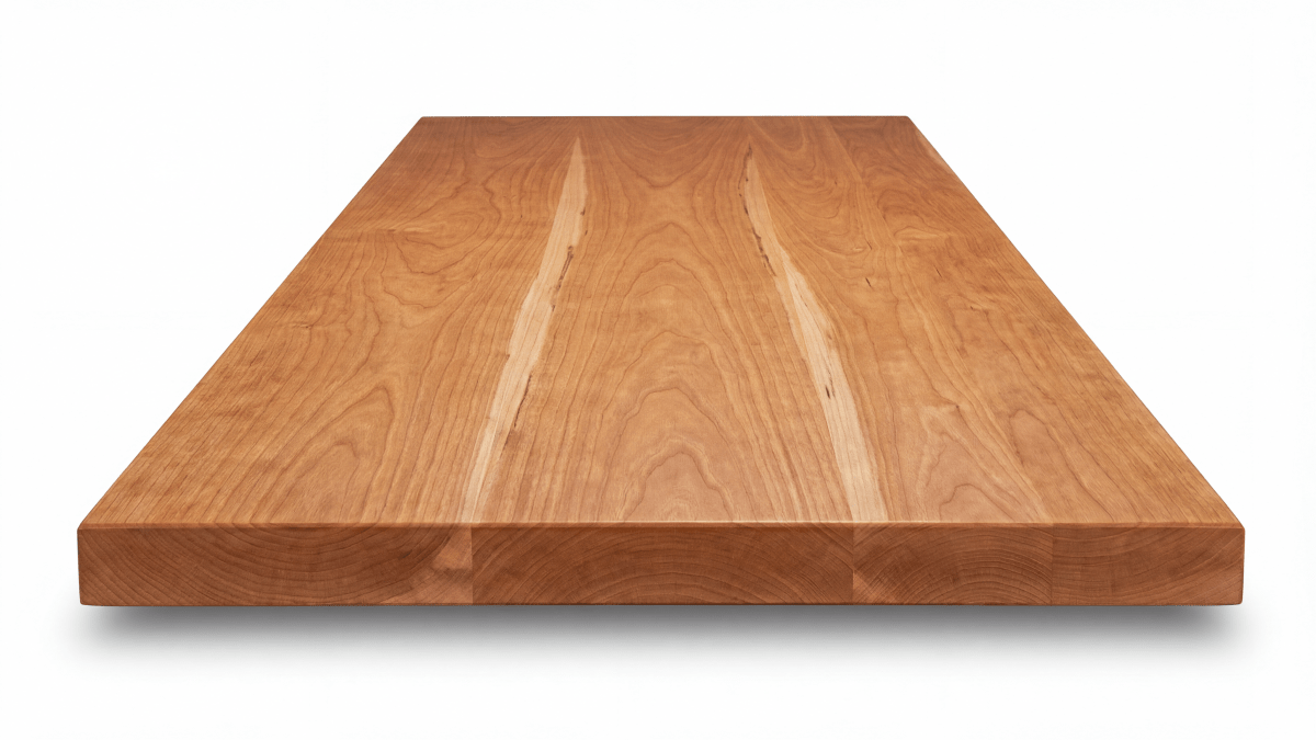 Solid cherry hardwood surface, milled in New York