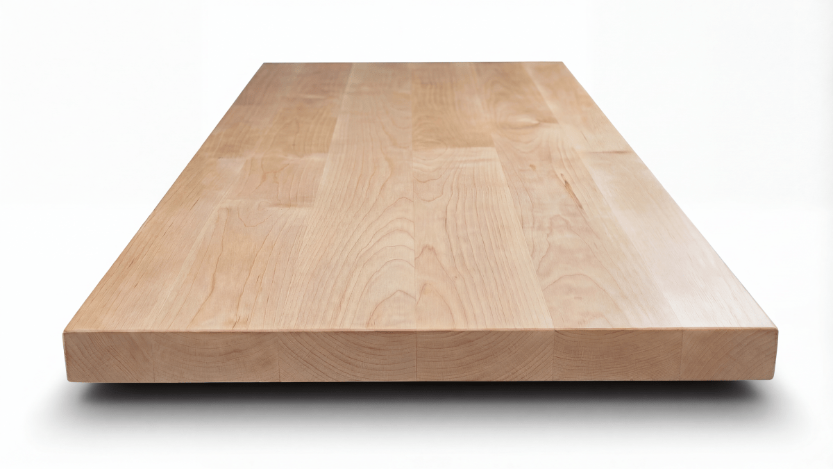 Solid maple hardwood surface, milled in New York