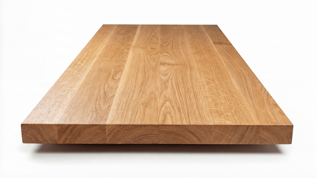 Solid red oak hardwood surface, milled in New York