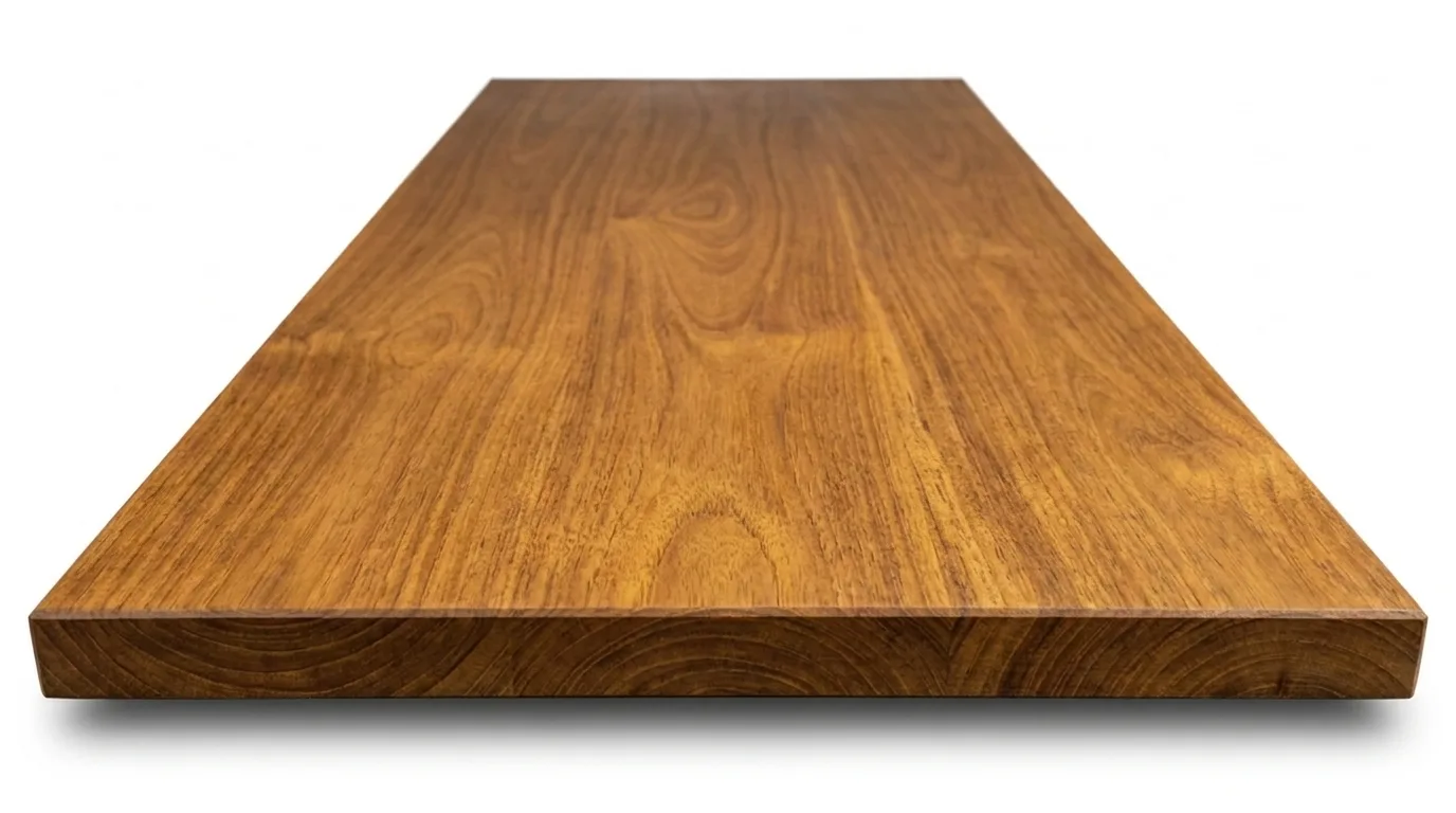 Solid iroko hardwood surface, milled in New York