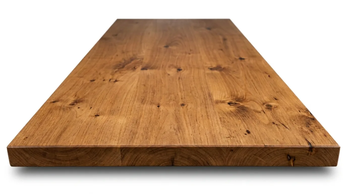 Solid knotty alder hardwood surface, milled in New York