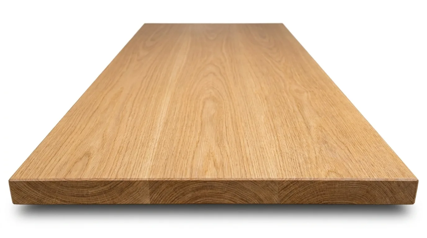 Solid white oak hardwood surface, milled in New York