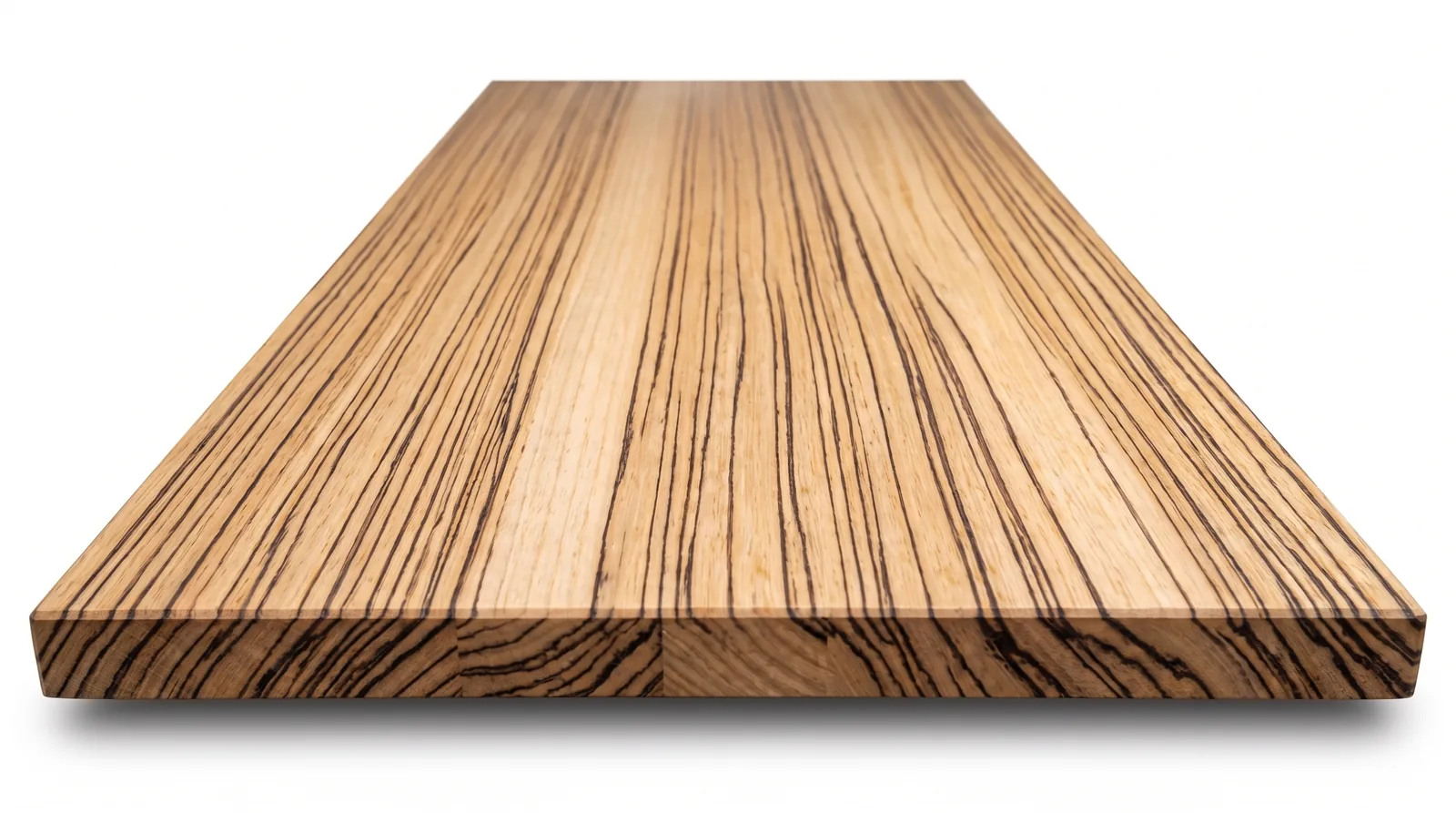 Solid zebrawood hardwood surface, milled in New York